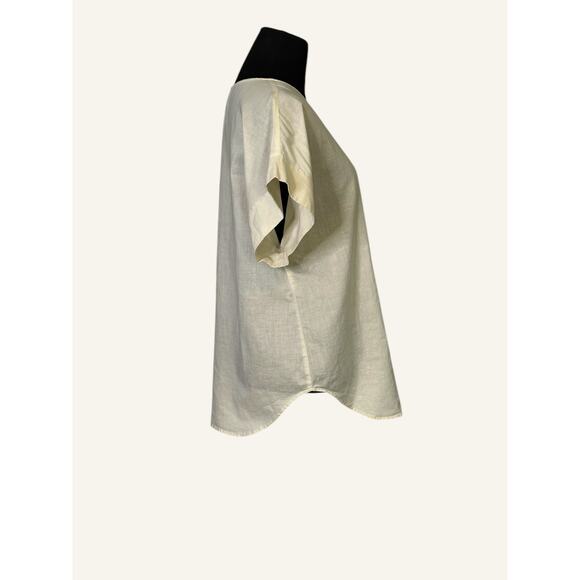 Valeria Mendizabal cream short sleeves tunic top size Medium - Picture 8 of 12